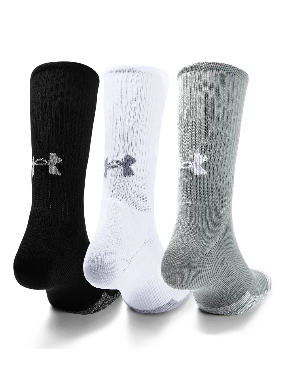 Under Armour Adult HeatGear Crew Socks 3-Pack - Large