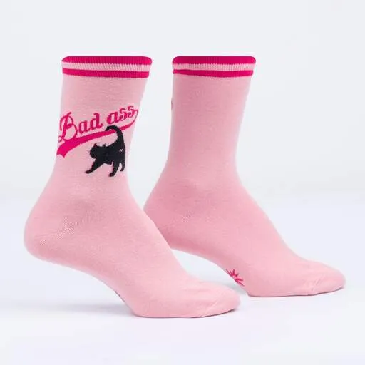 Women's Bad Ass Cat Crew Socks