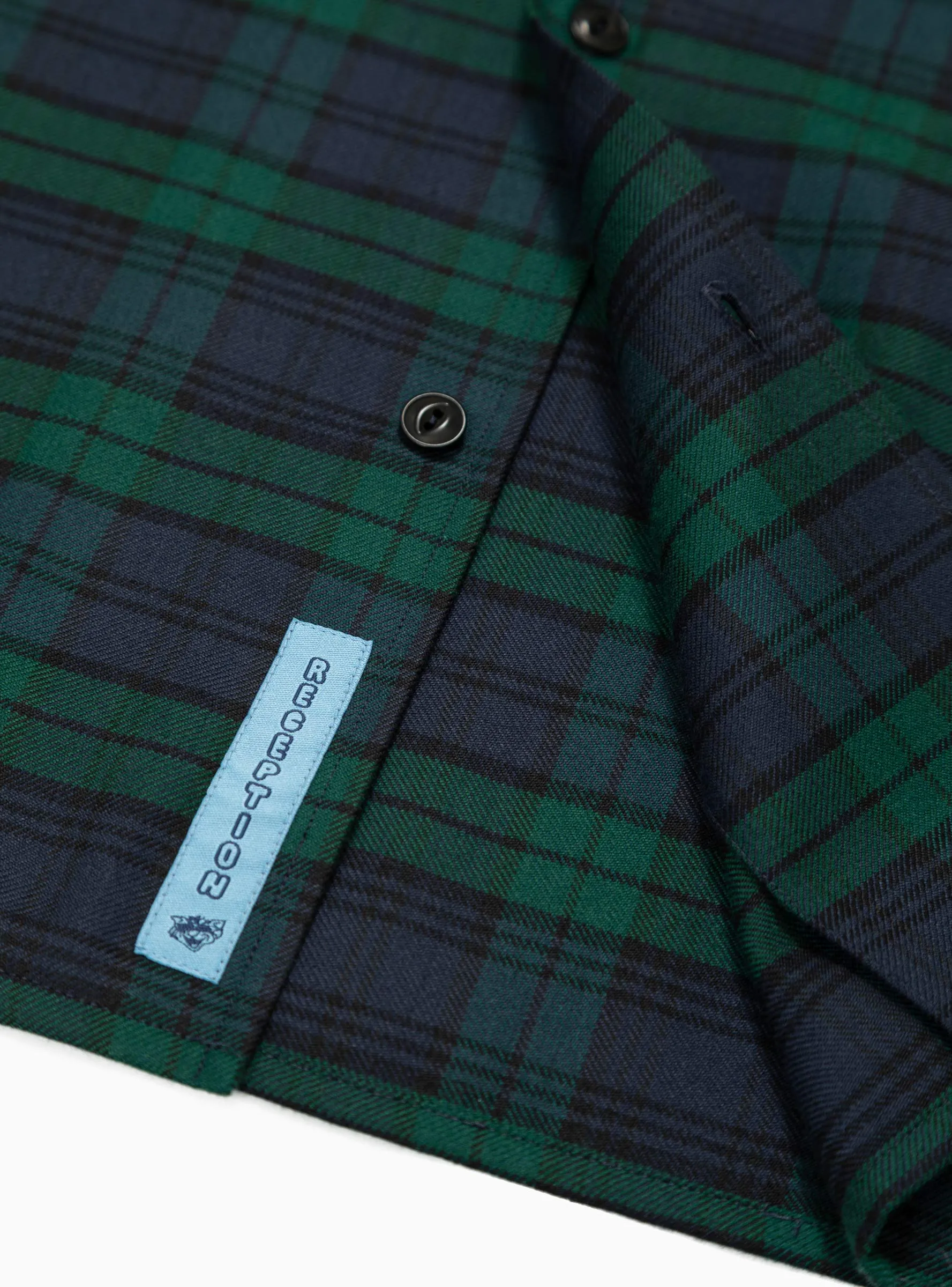 Work Over Shirt Green & Navy Tartan