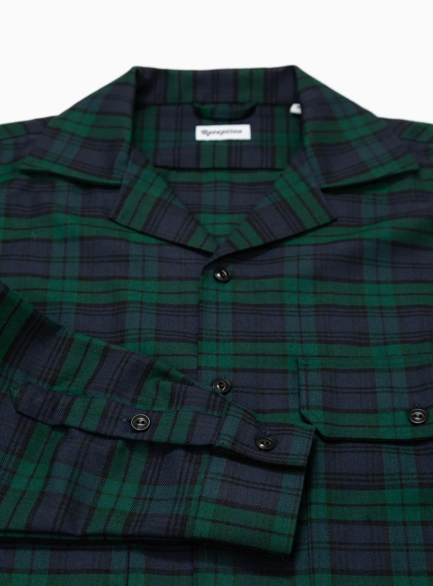 Work Over Shirt Green & Navy Tartan